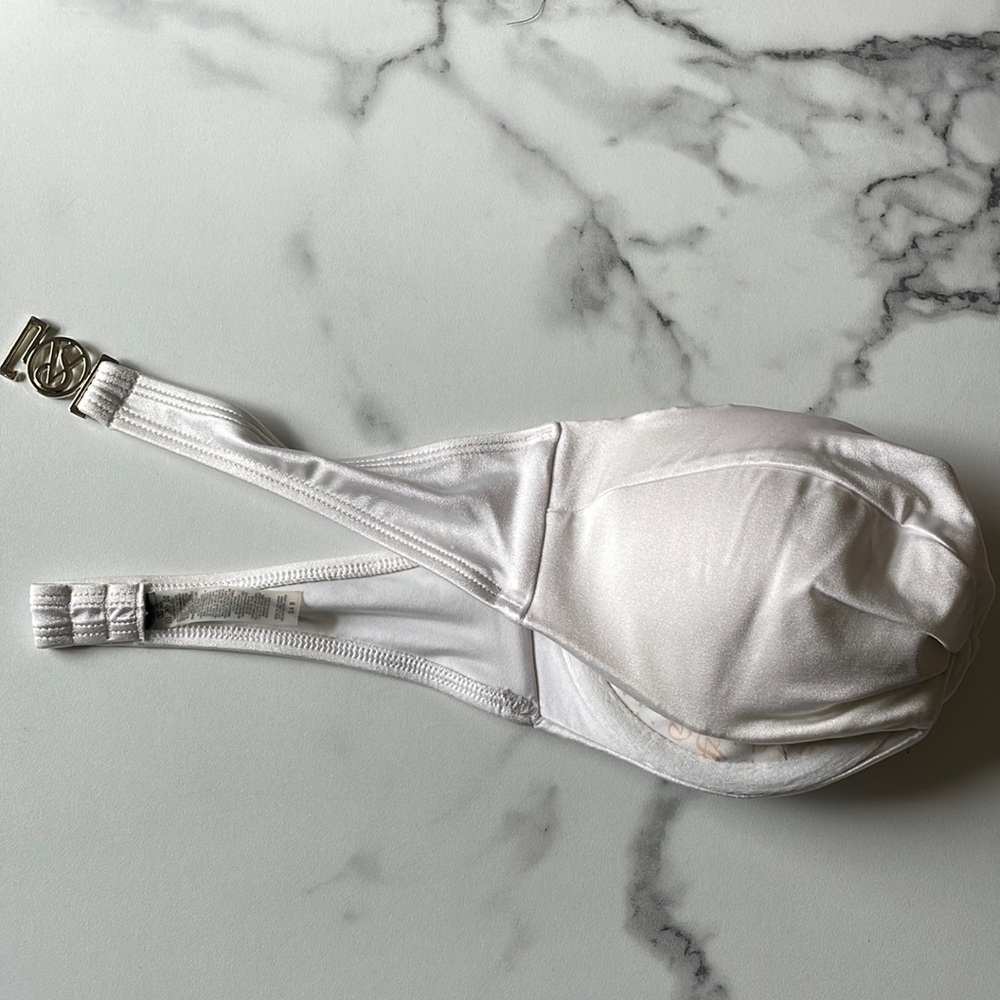 White Padded Strapless Swimsuit Top